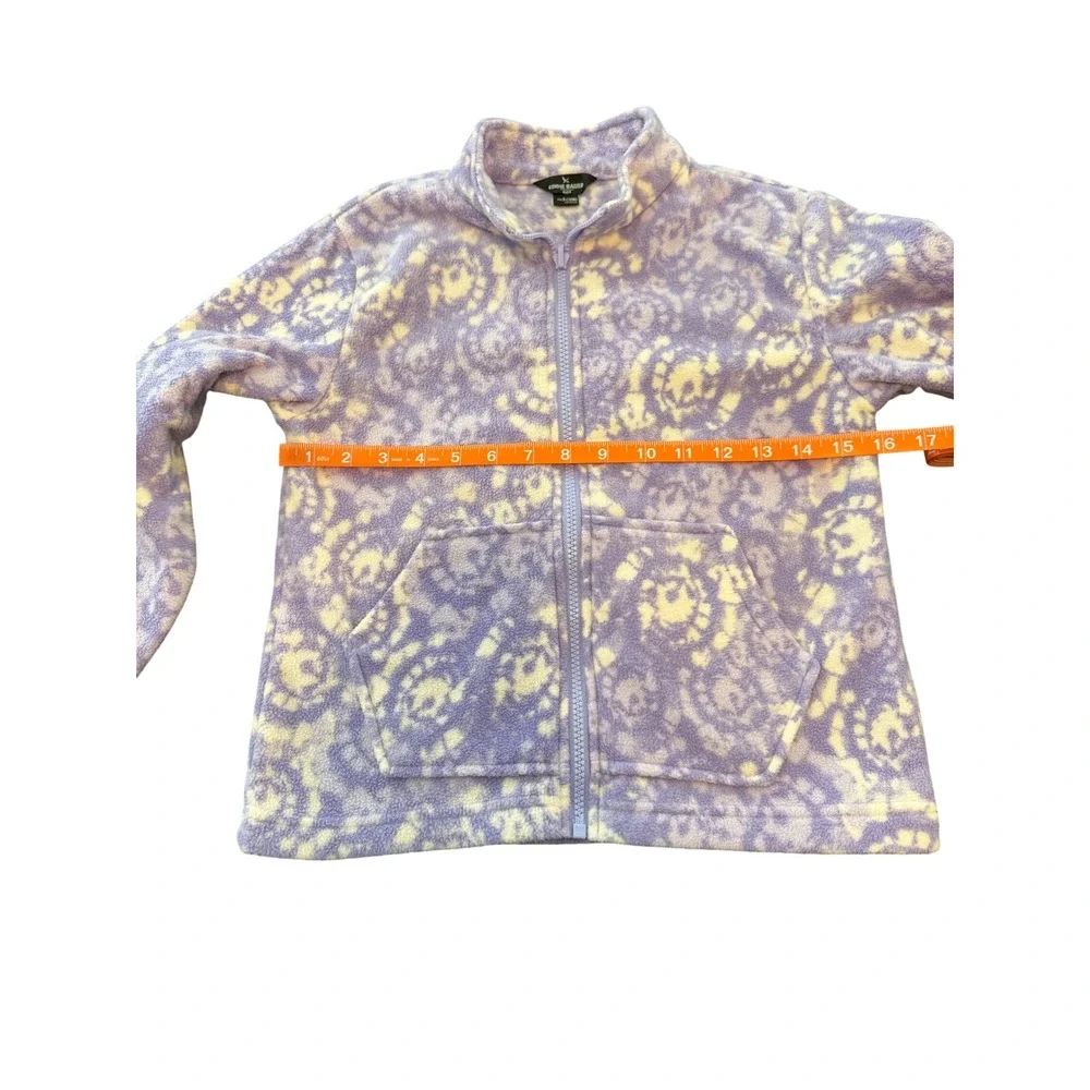 Eddie Bauer Kids Purple Yellow Swirl Full Zip Fleece Jacket  Size S 7/8